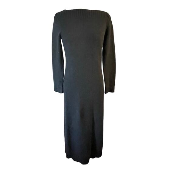 Lauren Ralph Lauren Black Midi Knit Long Sleeve Dress Size Medium - Picture 1 of 5